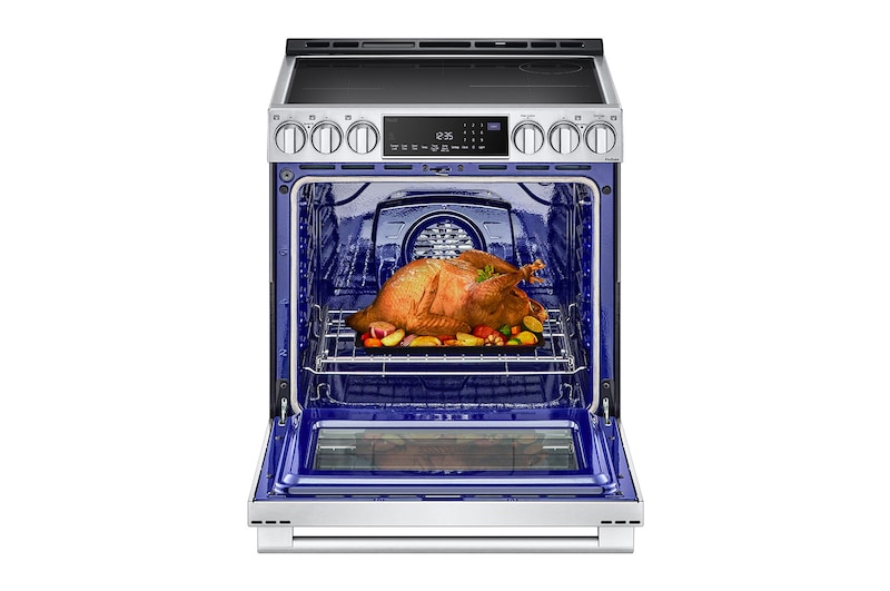 LG STUDIO 30" Induction 6.3 cu ft. Range | Probake Convection, Air Sous-Vide, Air Fry, SelfClean, EasyClean®& Smart, Stainless, Slide-in, LSIS6338F