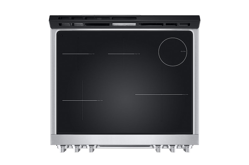 LG STUDIO 30" Induction 6.3 cu ft. Range | Probake Convection, Air Sous-Vide, Air Fry, SelfClean, EasyClean®& Smart, Stainless, Slide-in, LSIS6338F