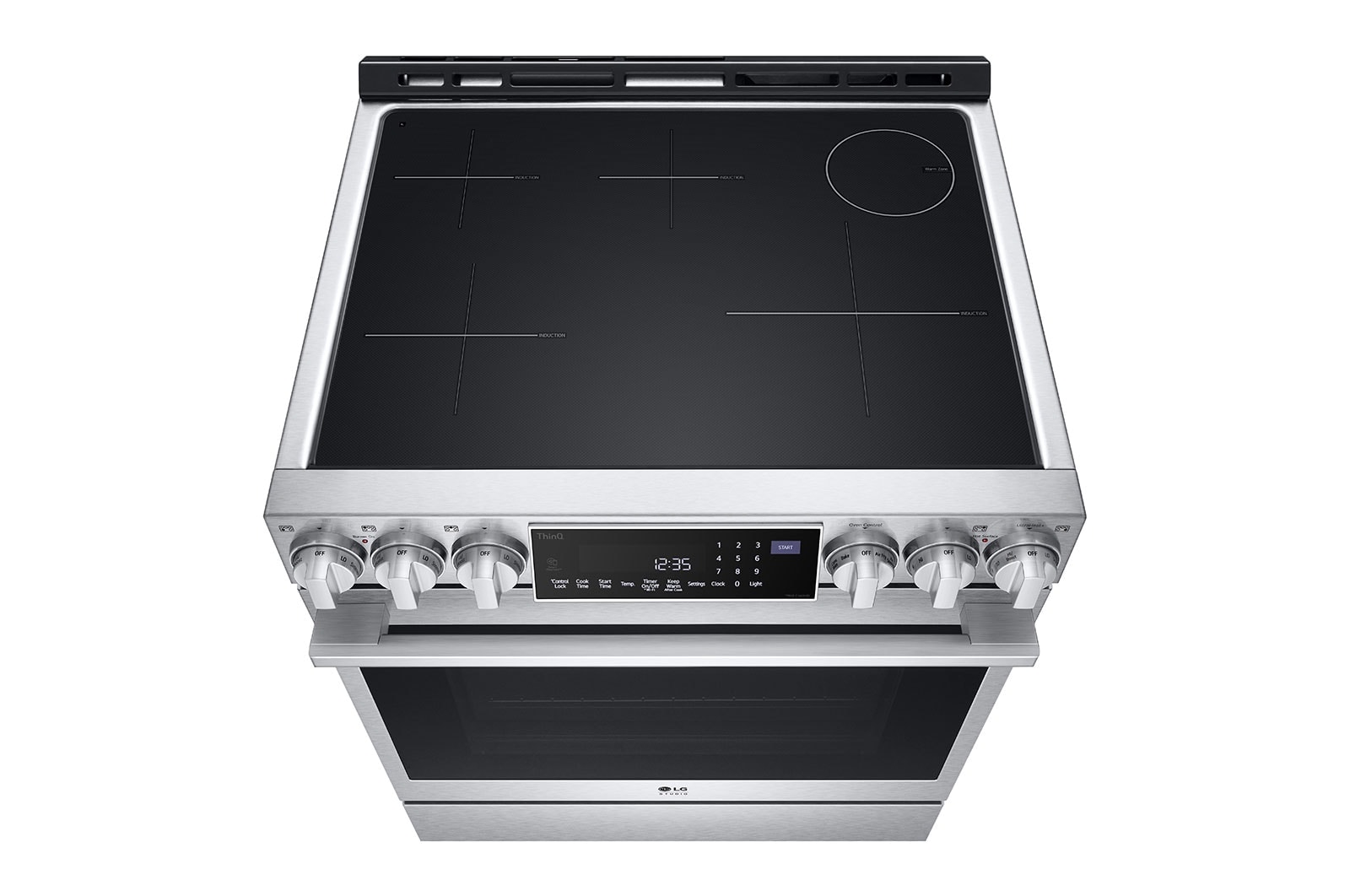 LG STUDIO 6.3 cu. ft. InstaView® Induction Slide-in Range with Air Fry and Air Sous Vide, LSIS6338F