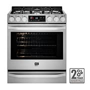 Front view of LG STUDIO- 6.3 Cu.Ft Capacity Slide-In Gas Range with ProBake Convection™  LSSG3016ST