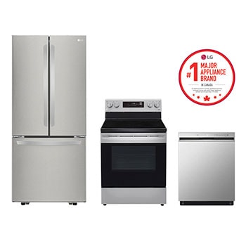 Front view of Kitchen Package with 30" Refrigerator and Electric Free-Standing Range FB22RE1F35S.KPSI