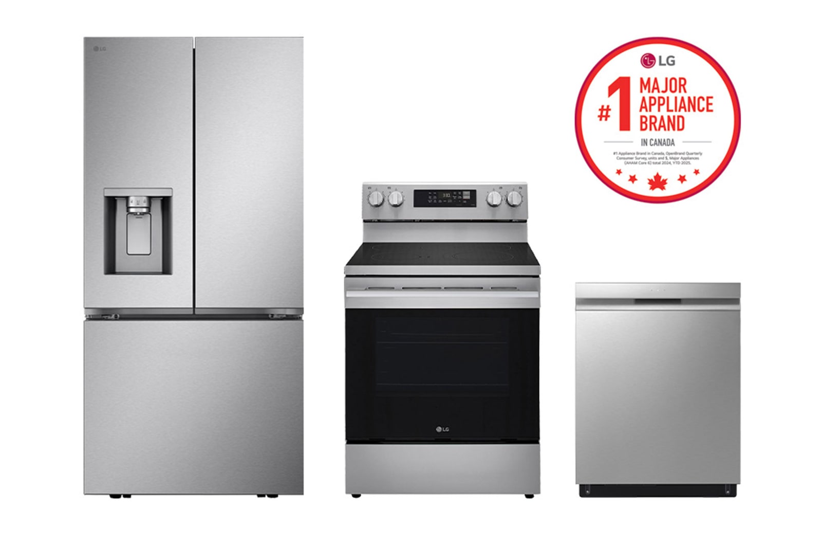 Front view of Kitchen Package with 33" Refrigerator and Electric Free-Standing Range FL25RE3P4S2.KG01002