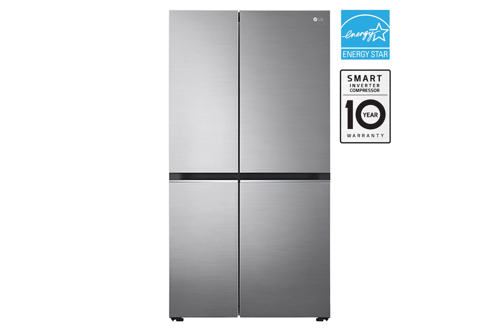 Front view of 36" 23 cu.ft. Counter-Depth Side by Side Refrigerator LS23C4000V