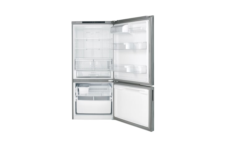 LG 30 Inch, 22 cu.ft. Bottom Freezer Swing Door Refrigerator with Multi-Air Flow Cooling, LBN22370ST