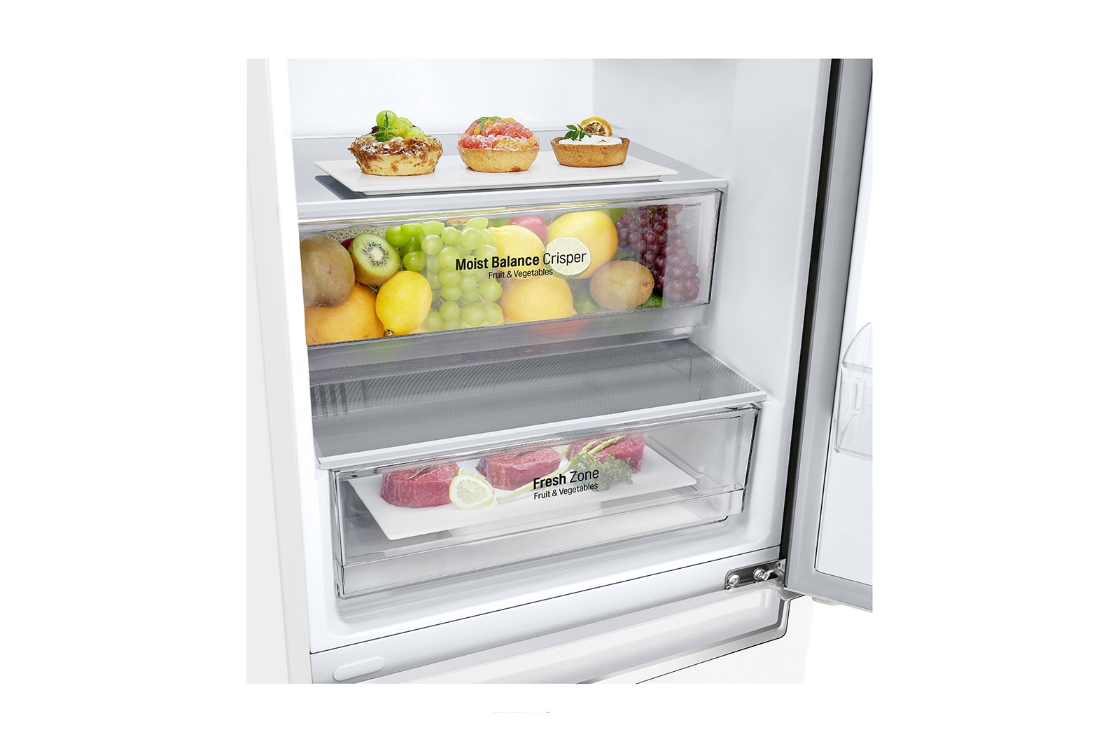 LG 24" Counter Depth Bottom Freezer Refrigerator with DoorCooling<sup>+</sup>, 12 cu. ft., LBNC12231W