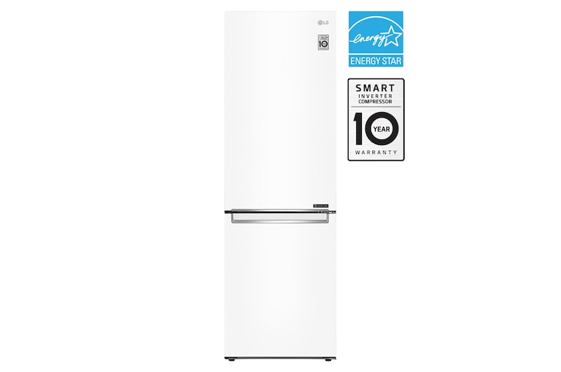 Front view of 24" 12 cu.ft. Counter-Depth Bottom Freezer Refrigerator LBNC12231W