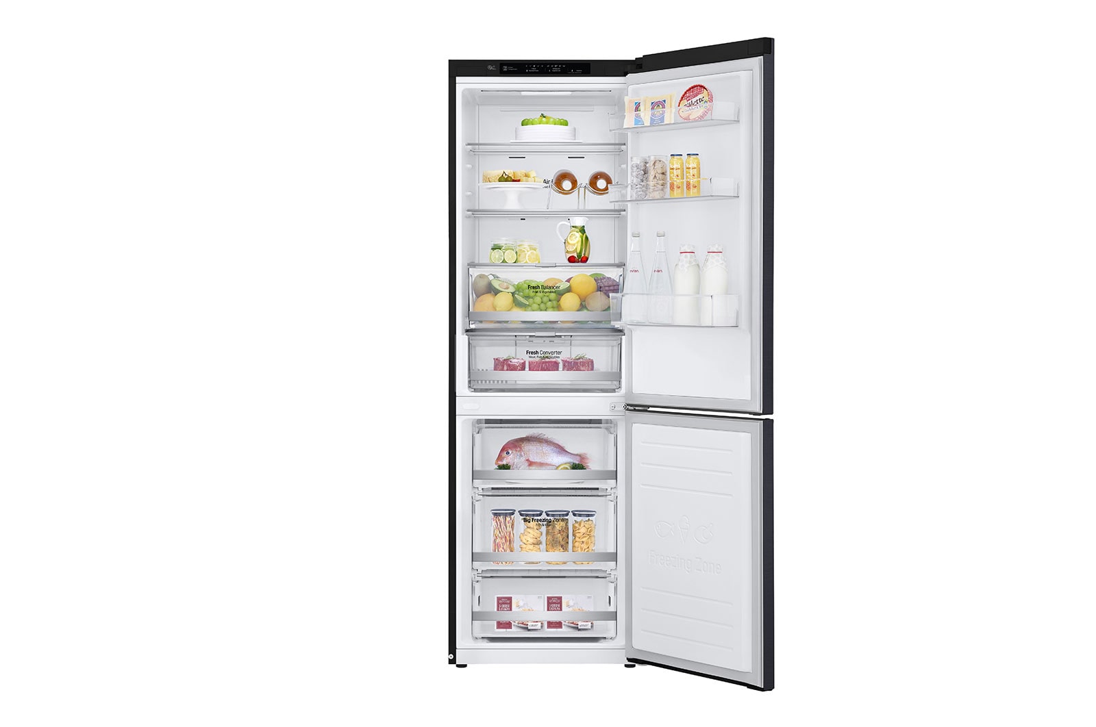 LG 24" Counter Depth Bottom Freezer Refrigerator with DoorCooling<sup>+</sup> and Wine Rack, 12 cu. ft., LBNC12241P