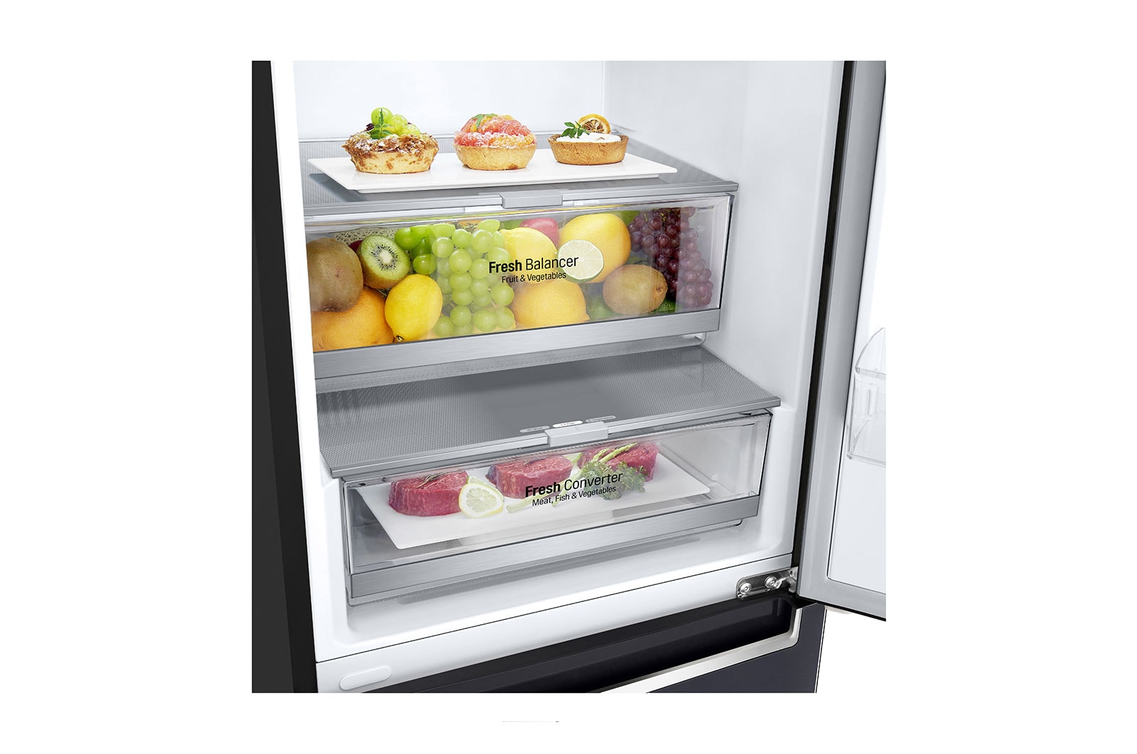 LG 24" Counter Depth Bottom Freezer Refrigerator with DoorCooling<sup>+</sup> and Wine Rack, 12 cu. ft., LBNC12241P