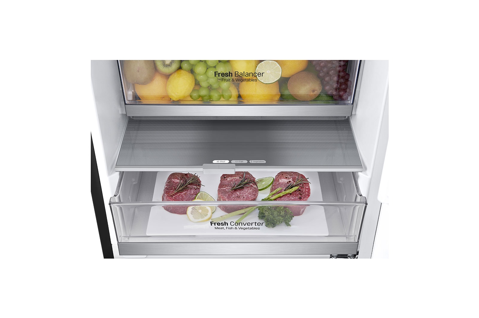 LG 24" Counter Depth Bottom Freezer Refrigerator with DoorCooling<sup>+</sup> and Wine Rack, 12 cu. ft., LBNC12241P