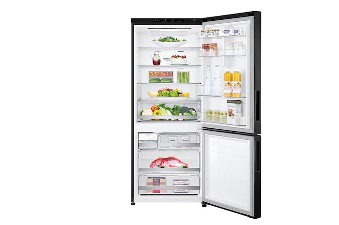 LG 28" Counter Depth Bottom Freezer with Door Cooling+ and Flip-up Shelf, 15 cu.ft., LBNC15231P
