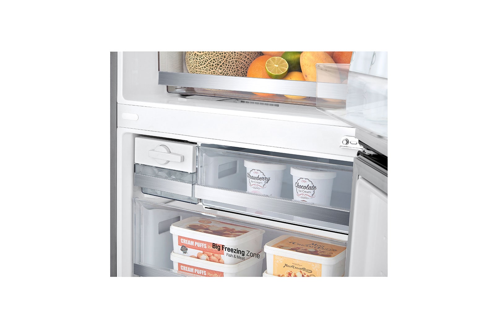LG 28" Counter Depth Bottom Freezer with Door Cooling+ and Flip-up Shelf, 15 cu.ft., LBNC15241V