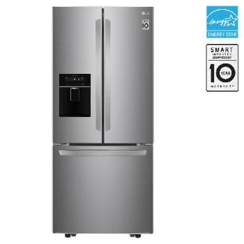 Front view of 30" 22 cu.ft. Standard-Depth French 3-Door Refrigerator | External Water Dispenser | Ice Maker LCFS22EXS