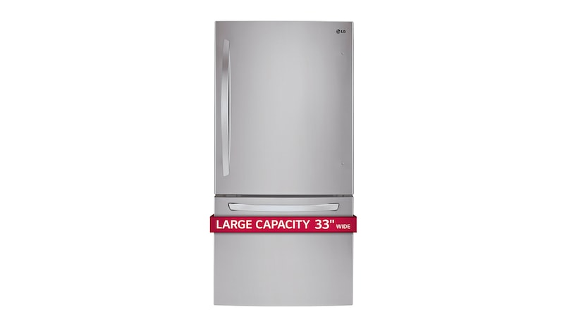 LG 33" Large Capacity  Bottom Freezer Refrigerator with Inverter Linear Compressor, 24 cu. ft., LDCS24223S