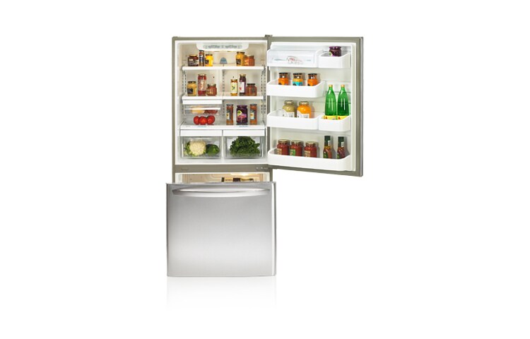 LG 30 Inch, 19.7 cu.ft. Bottom Freezer Refrigerator with Pull-Out Freezer Drawer, LDN20718ST