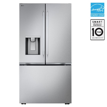 LG 36" 24 cu. ft. Zero Clearance Counter-Depth MAX French 3-Door Refrigerator | Ice & Water Dispenser | Dual Ice Maker with Craft Ice