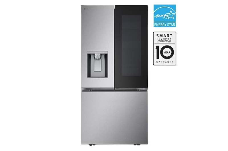 Front view of 33" 25 cu. ft. InstaView® Door-in-Door® Standard-Depth French 3-Door Refrigerator | Ice & Water Dispenser | Dual Ice Maker with Craft Ice® LF25S6560S
