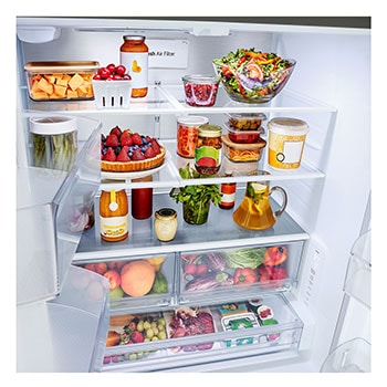 Shelving System view with Food