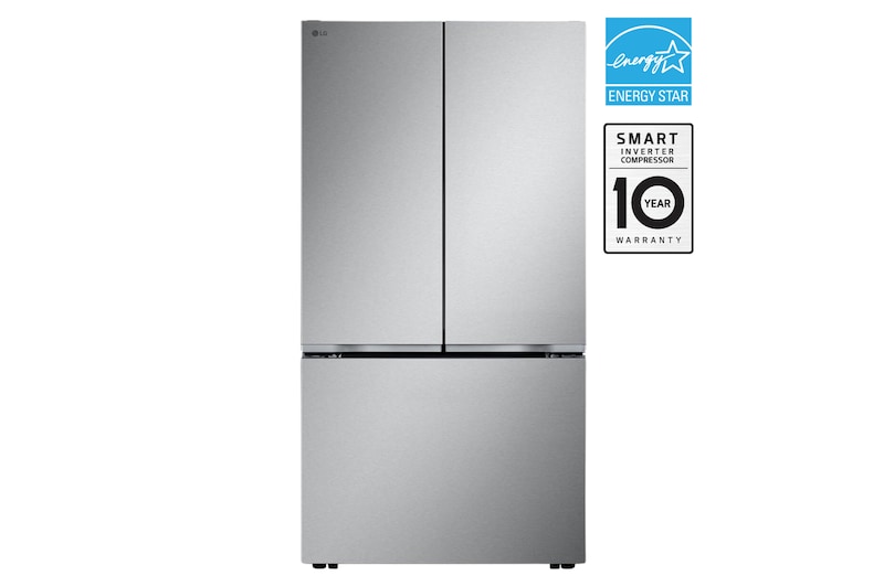 Front view of 36" 25 cu. ft. Zero Clearance™ Counter-Depth MAX® French 3-Door Refrigerator | Internal Water Dispenser | Ice Maker LF25Z6211S