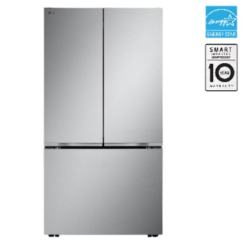 Front view of 36" 25 cu. ft. Zero Clearance™ Counter-Depth MAX® French 3-Door Refrigerator | Internal Water Dispenser | Ice Maker LF25Z6211S