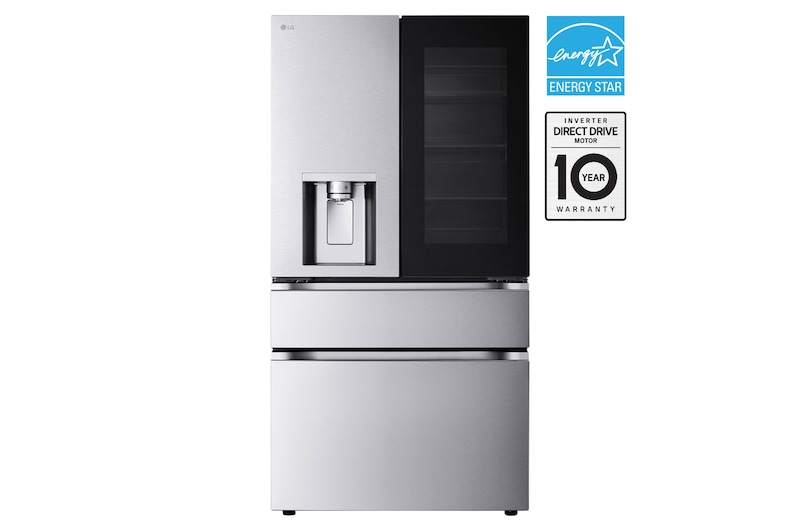 Front view of 36" 29 cu.ft. InstaView® Door-in-Door® with MyColor® S/Depth MAX® French 4-Door | Ice & Water Dispenser | Dual Ice w Full-Convert Drawer® LF29S8365S
