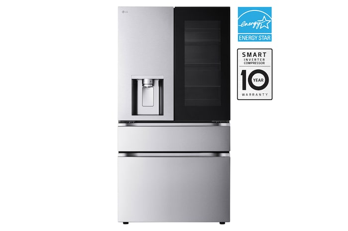 Front view of LG 36" 29 cu. ft. InstaView® Door-in-Door® with MyColor® S/Depth MAX® French 4-Door | Ice & Water Dispenser | Dual Ice w Full-Convert Drawer® -LF29S8365S 
