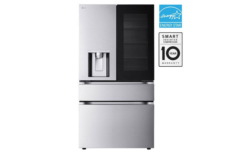 Front view of 36" 29 cu. ft. InstaView® Door-in-Door® with MyColor® S/Depth MAX® French 4-Door | Ice & Water Dispenser | Dual Ice w Full-Convert Drawer® LF29S8365S