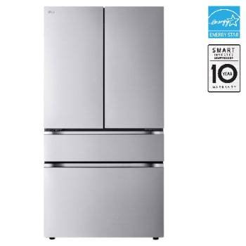 Front view of 36" 30 cu. ft. Standard-Depth MAX® French 4-Door Refrigerator | Internal Water Dispenser | Ice Maker with Full-Convert Drawer® LF30S8210S