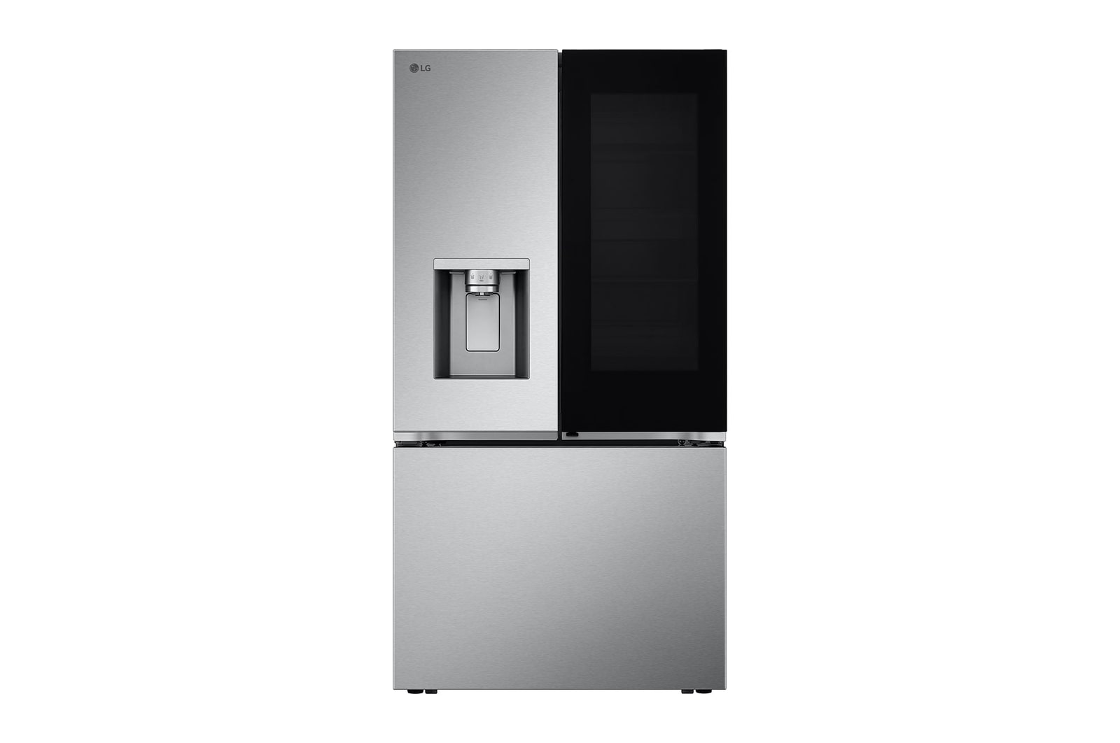 Front view of 36" 31 cu.ft. InstaView® Door-in-Door® Standard-Depth MAX™ French 3-Door Refrigerator (LF31S6360S)