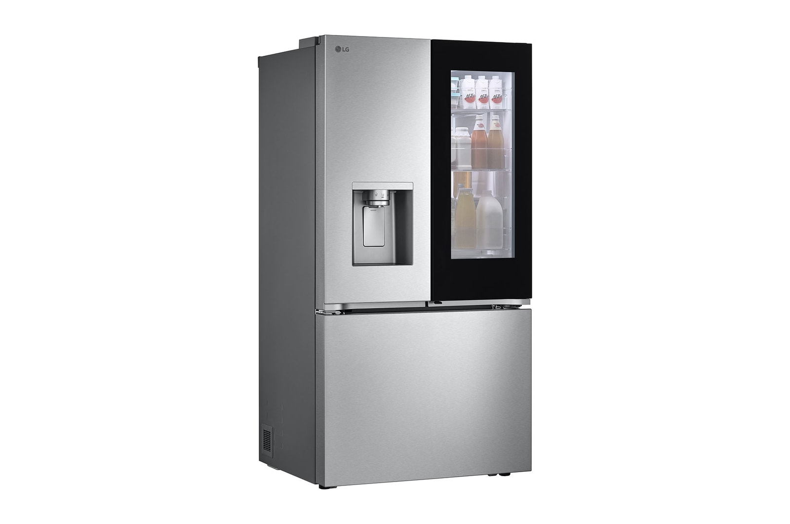 right side view with view of filled food