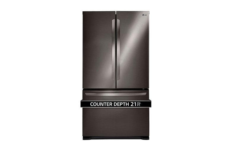 Front view of 36&#34; Counter Depth French Door Refrigerator with Smart Cooling System, 21 cu.ft. LFC21776D
