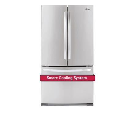 Front view of 36&#34; Counter Depth French Door Refrigerator with Smart Cooling System, 21 cu.ft. LFC21776ST