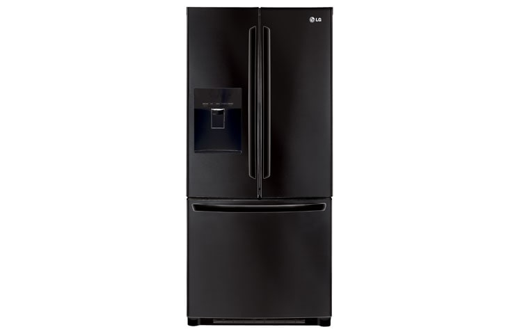 Front view of 30-inch, 20 cu.ft. French 3 Door Refrigerator with External Water Dispenser LFD20786SB