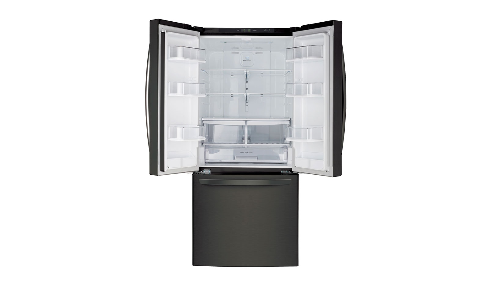 LG 30" Black Stainless Steel French Door Refrigerator with Smart Cooling System, 22 cu. Ft., LFNS22520D