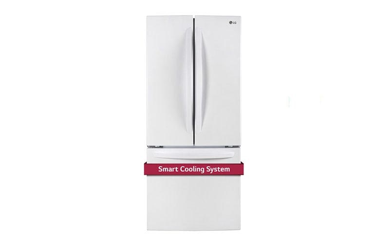 Front view of 30&#34; French Door Refrigerator with Smart Cooling System, 22 cu. Ft. LFNS22520W