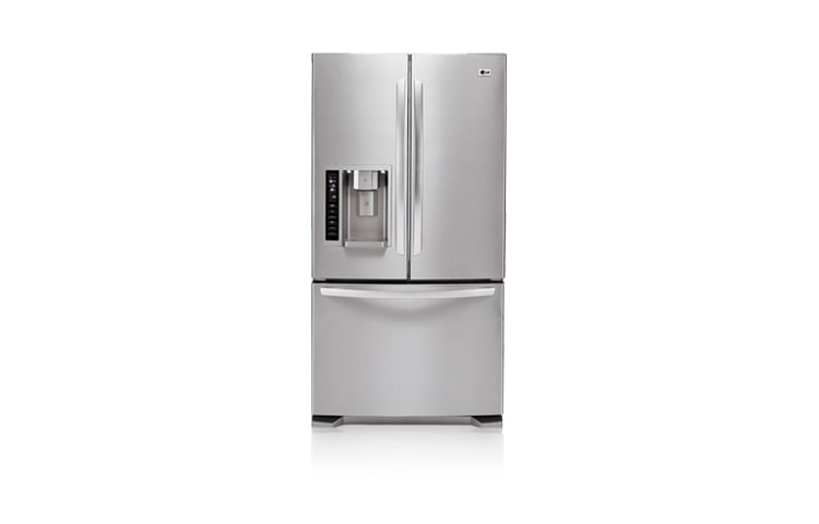 Front view of 3-Door French Door Refrigerator with Ice and Water Dispenser (20.5 cu.ft.) LFX21975ST