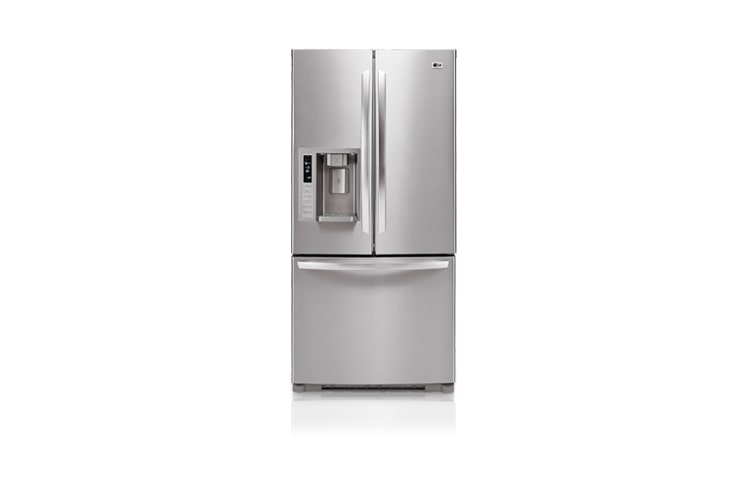 Front view of 3-Door French Door Refrigerator with Ice and Water Dispenser (22.6 cu.ft.) LFX23965ST