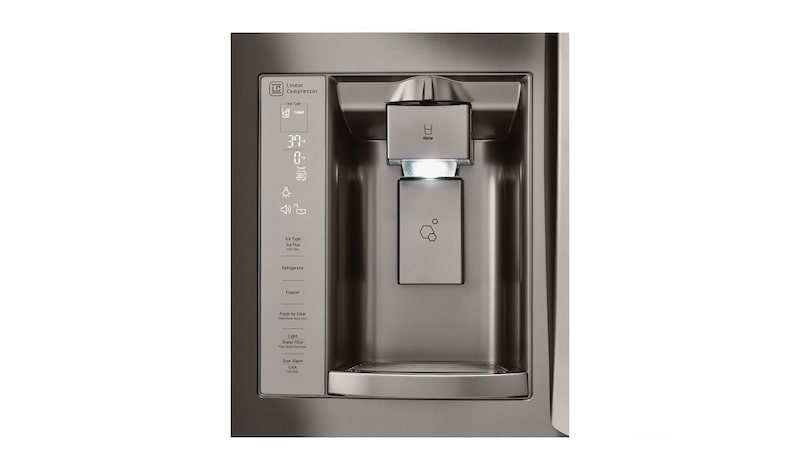 LG 36" Black Stainless Steel French Door Refrigerator with Slim SpacePlus™ Ice System, 27 cu. ft., LFX28968D