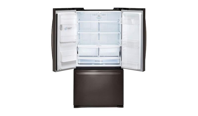 LG 36" Black Stainless Steel French Door Refrigerator with Slim SpacePlus™ Ice System, 27 cu. ft., LFX28968D