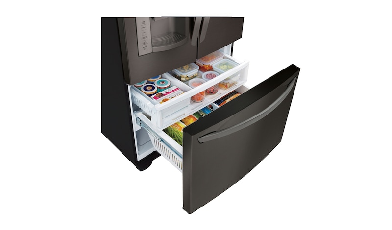 LG 36" Black Stainless Steel French Door Refrigerator with Slim SpacePlus™ Ice System, 27 cu. ft., LFX28968D
