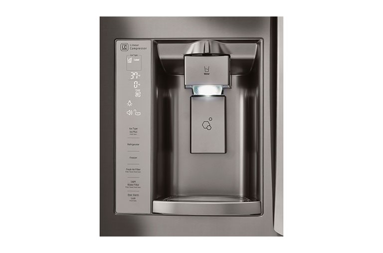 LG 36" Black Stainless Steel French Door Refrigerator with Slim SpacePlus™ Ice System, 27 cu. ft., LFX28968D