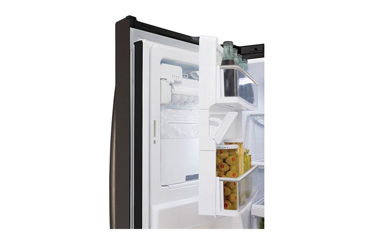 LG 36" Black Stainless Steel French Door Refrigerator with Slim SpacePlus™ Ice System, 27 cu. ft., LFX28968D
