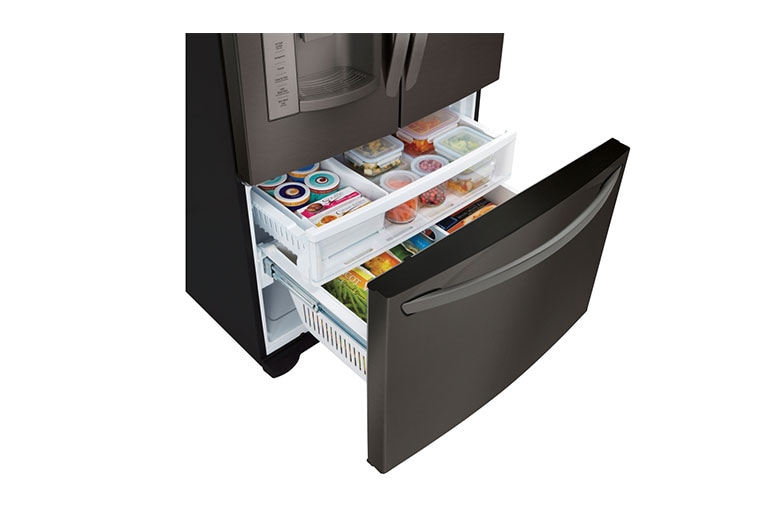 LG 36" Black Stainless Steel French Door Refrigerator with Slim SpacePlus™ Ice System, 27 cu. ft., LFX28968D