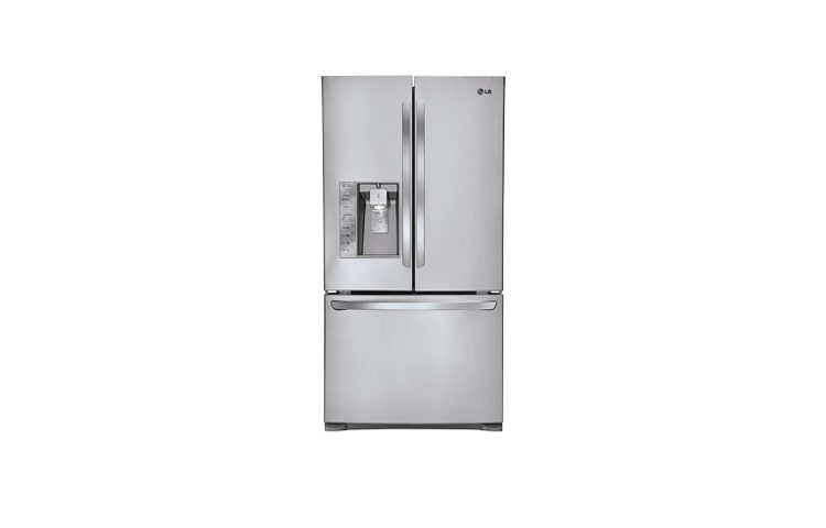 Front view of 36 Inch, 30.5 cu.ft. Super-Capacity 3-door French Door Refrigerator with BlastChiller™ LFX31935ST
