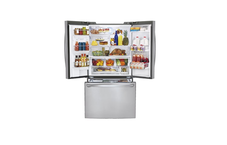 LG 36 Inch, 30.5 cu.ft. Super-Capacity 3-door French Door Refrigerator with BlastChiller™, LFX31935ST