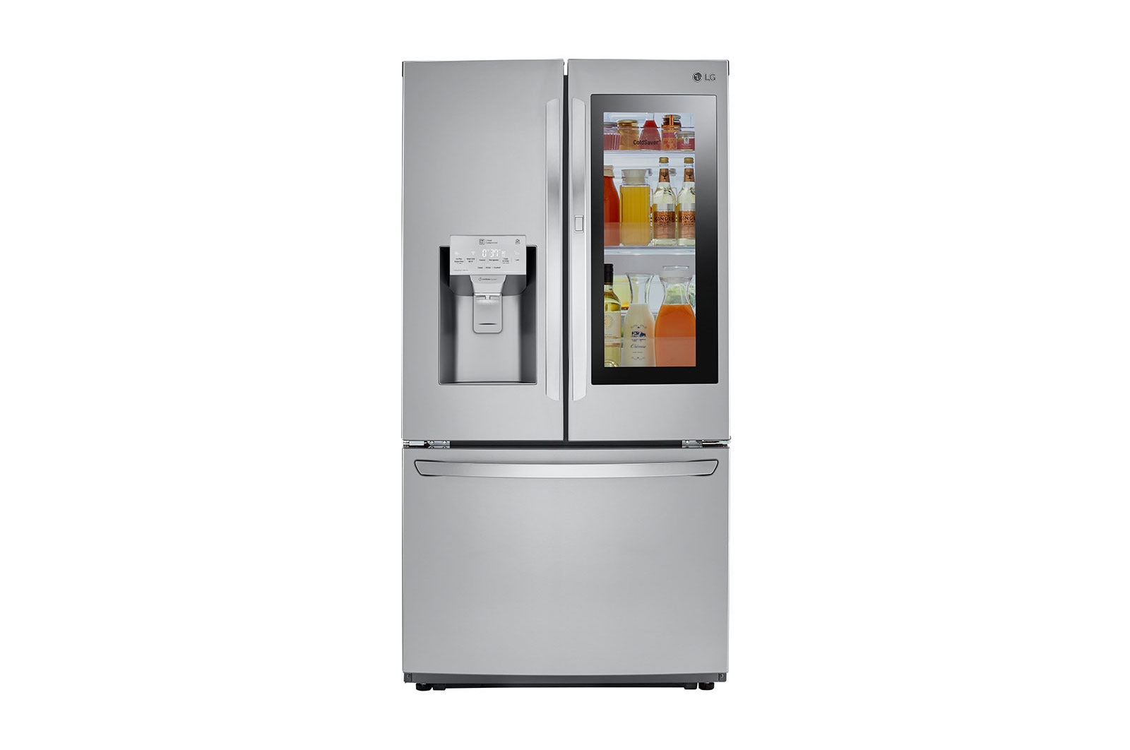 Front view of 36&#34; Counter Depth Smudge Resistant Refrigerator with InstaView® Door-in-Door® and Dual Ice Maker, 22 cu. Ft. LFXC22596S