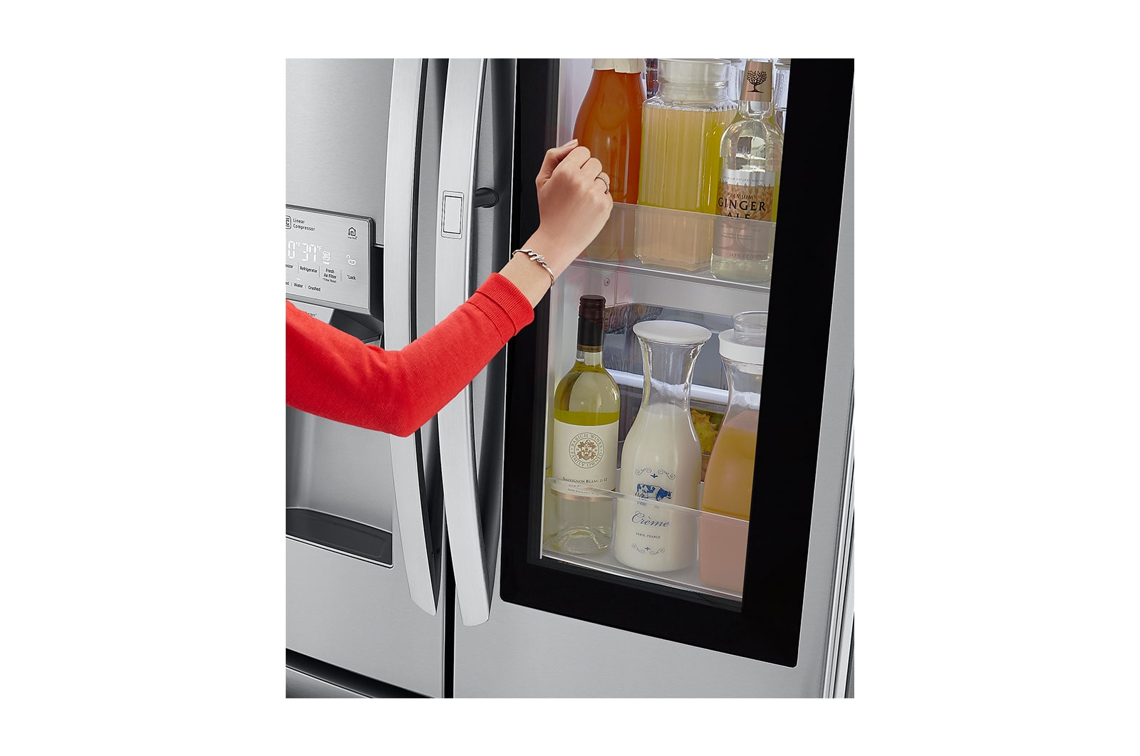 LG 36" Counter Depth Smudge Resistant Refrigerator with InstaView® Door-in-Door® and Dual Ice Maker, 22 cu. Ft., LFXC22596S
