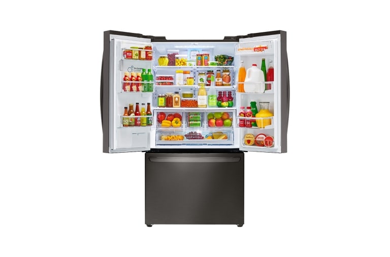 LG 36" Black Stainless Steel Counter Depth French Door Refrigerator, 24 cu.ft., LFXC24726D