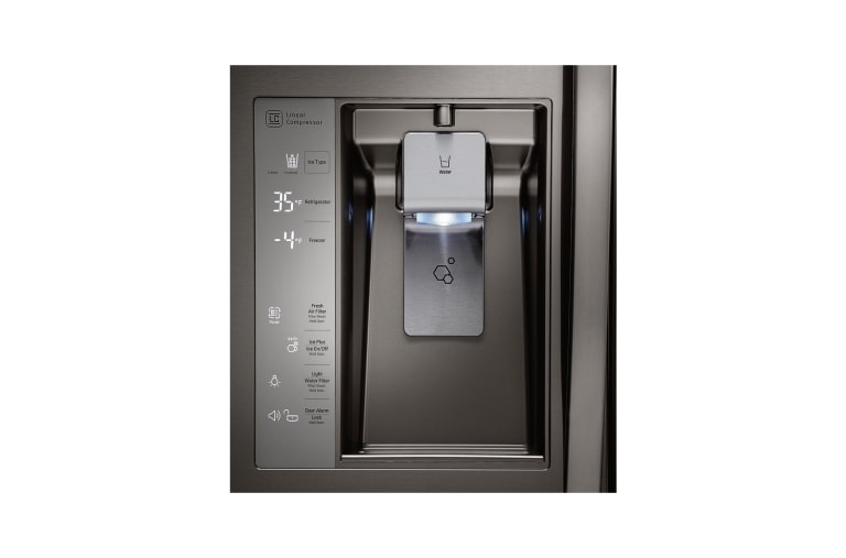 LG 36" Black Stainless Steel Counter Depth French Door Refrigerator, 24 cu.ft., LFXC24726D
