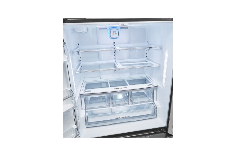 LG 36" Black Stainless Steel Counter Depth French Door Refrigerator, 24 cu.ft., LFXC24726D