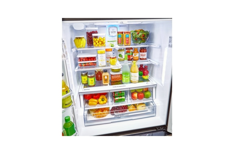 LG 36" Black Stainless Steel Counter Depth French Door Refrigerator, 24 cu.ft., LFXC24726D